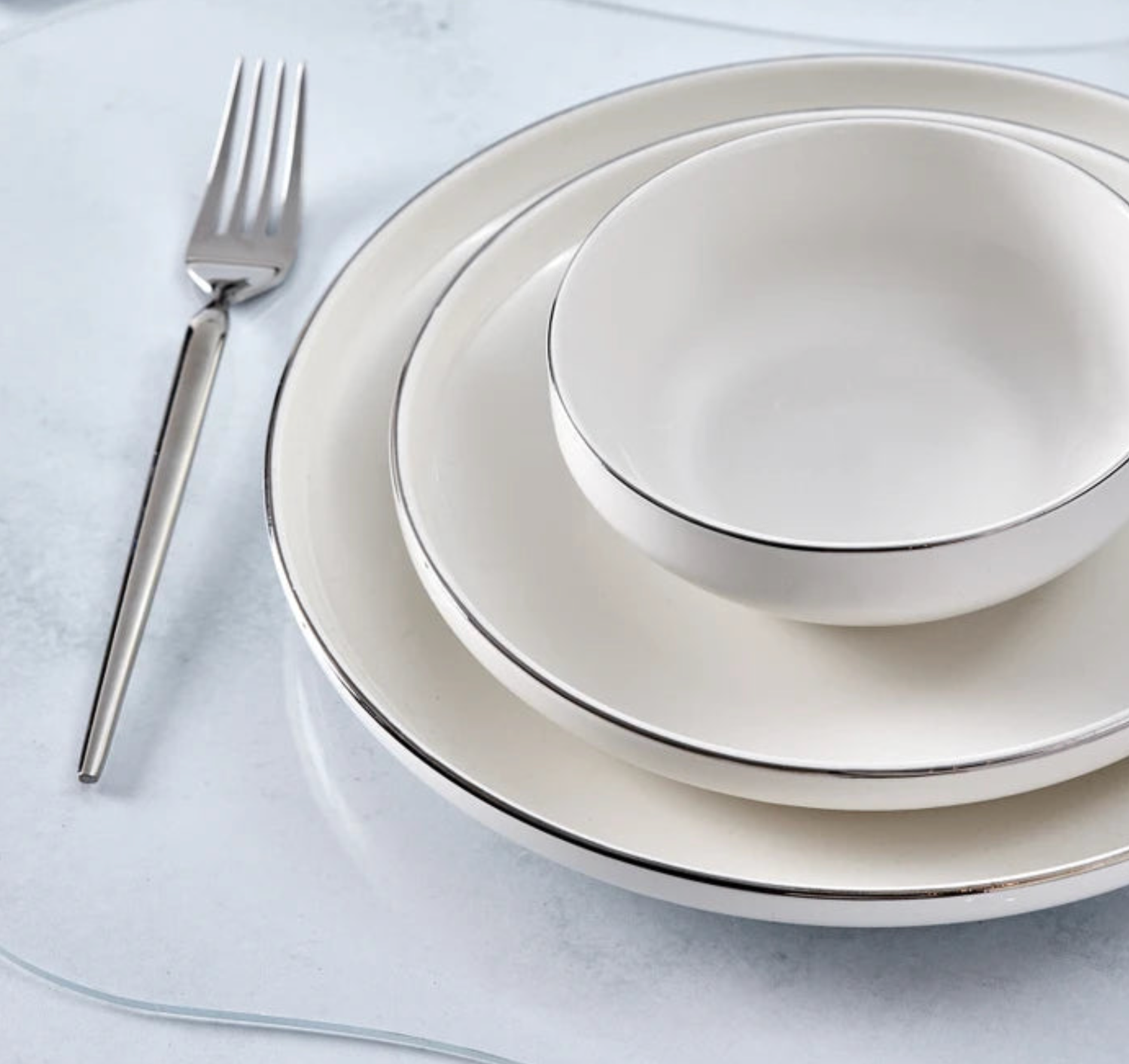 Karaca Streamline New Saturn V2 Platinum 24-Piece Dinnerware Set for 6 Persons