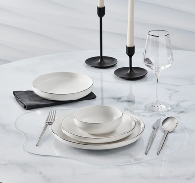 Karaca Streamline New Saturn V2 Platinum 24-Piece Dinnerware Set for 6 Persons