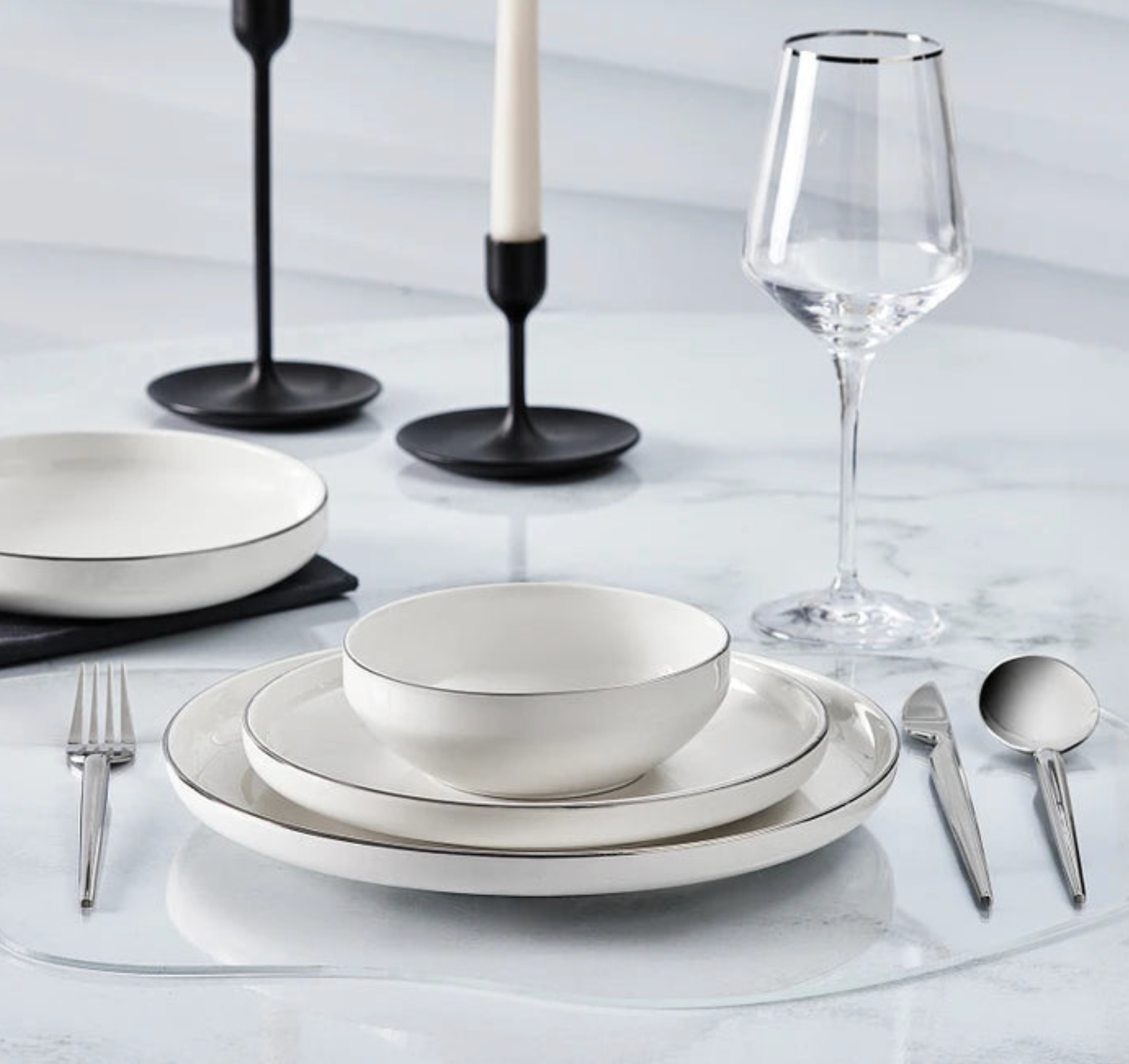 Karaca Streamline New Saturn V2 Platinum 24-Piece Dinnerware Set for 6 Persons