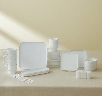 Karaca Stream Pure Cubique 35-Piece 6-Person Breakfast Set Square