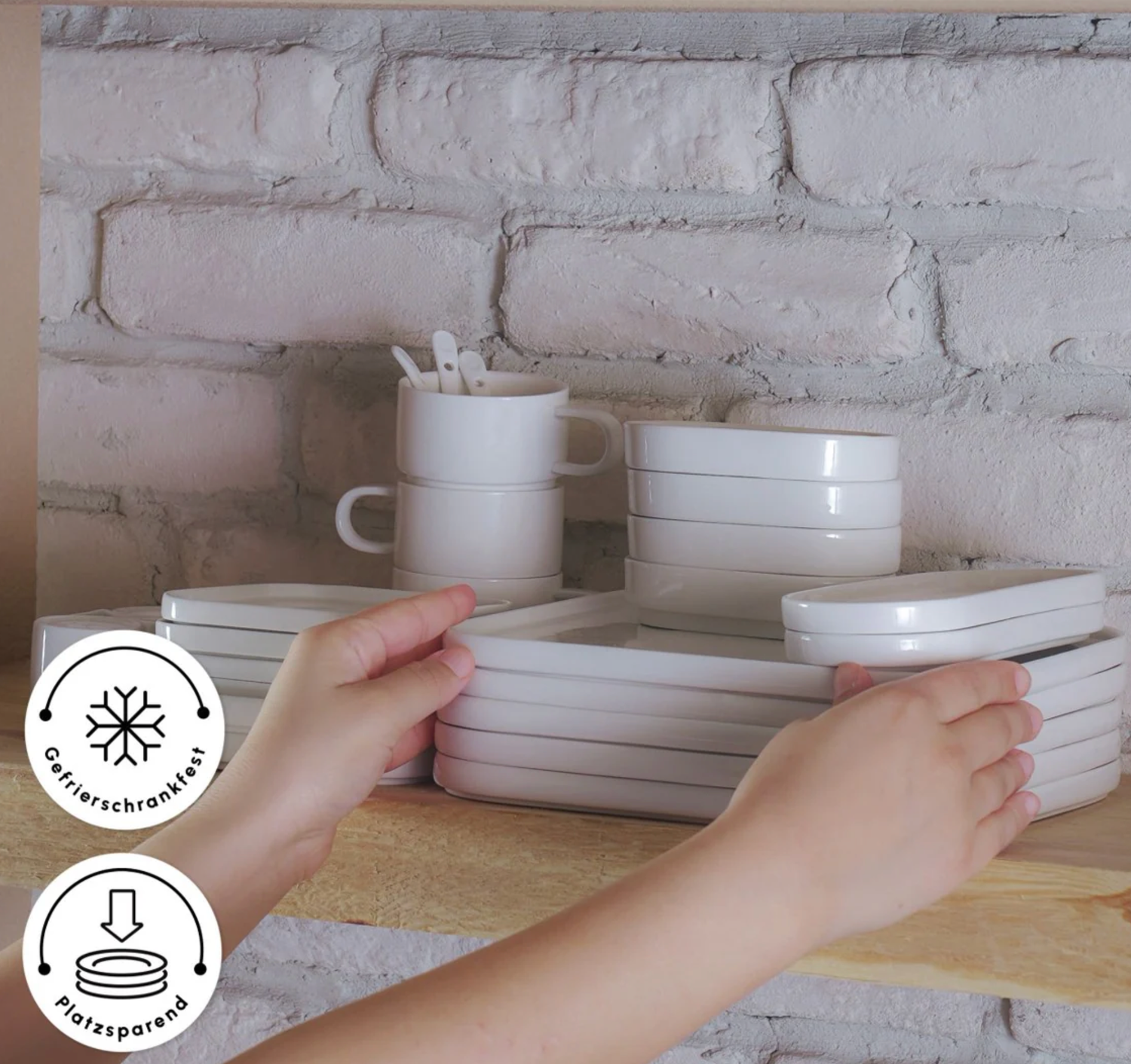 Karaca Stream Pure Cubique 35 Parça 6 Kişilik Kahvaltı Seti Kare