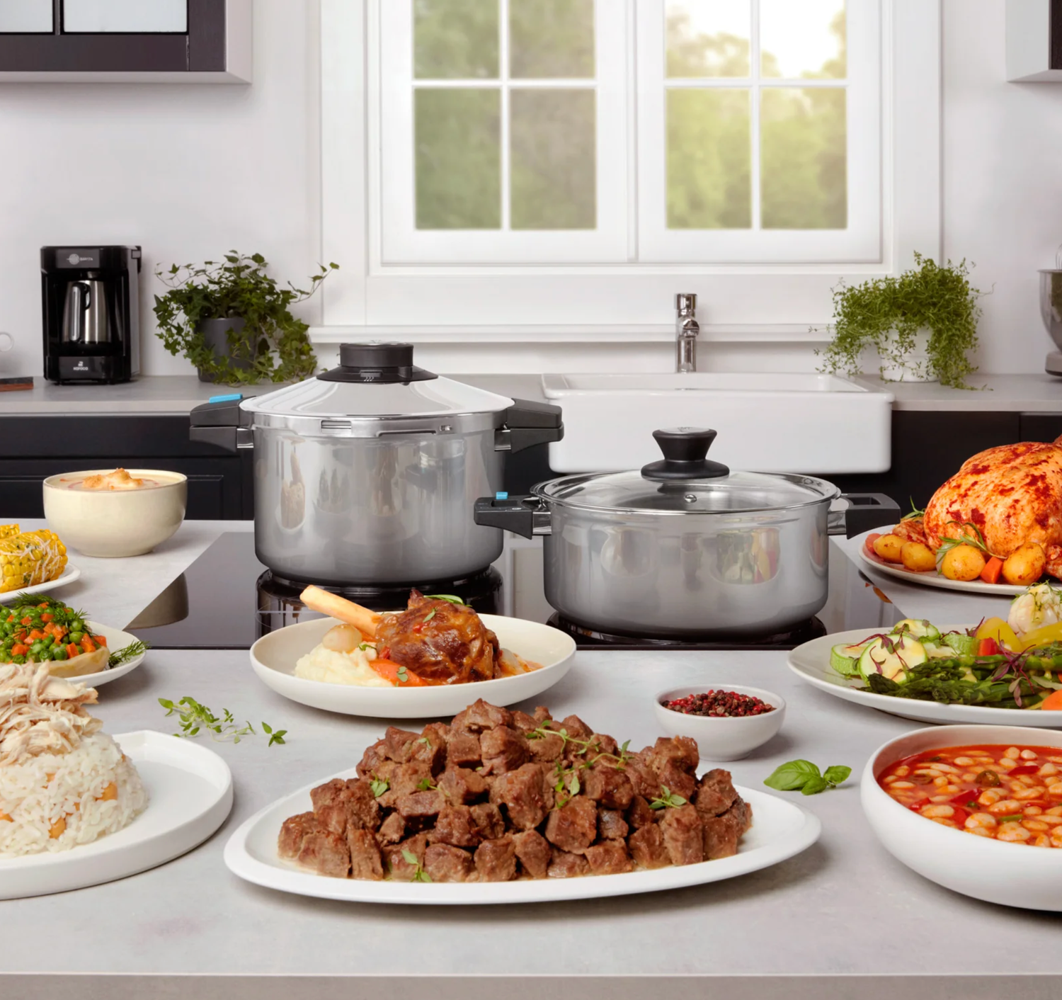 Karaca Quick and Safe Induction Based Pressure Cooker Set 6+8 Lt