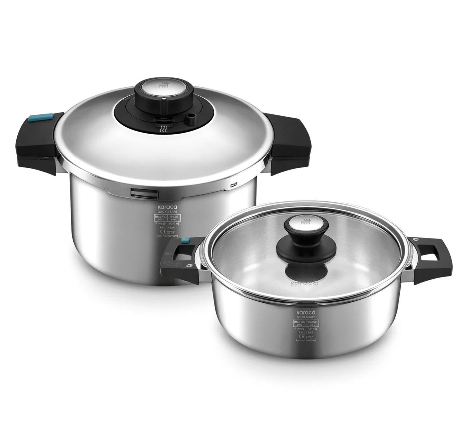 Karaca Quick and Safe Induction Based Pressure Cooker Set 6+8 Lt