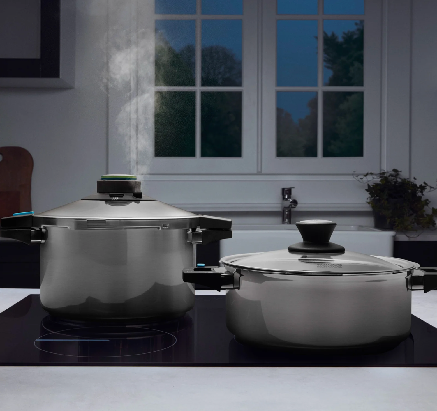Karaca Quick and Safe Induction Based Pressure Cooker Set 6+8 Lt