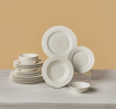Karaca New Dome Dinnerware Set for 6 Persons, 24 Pieces, White