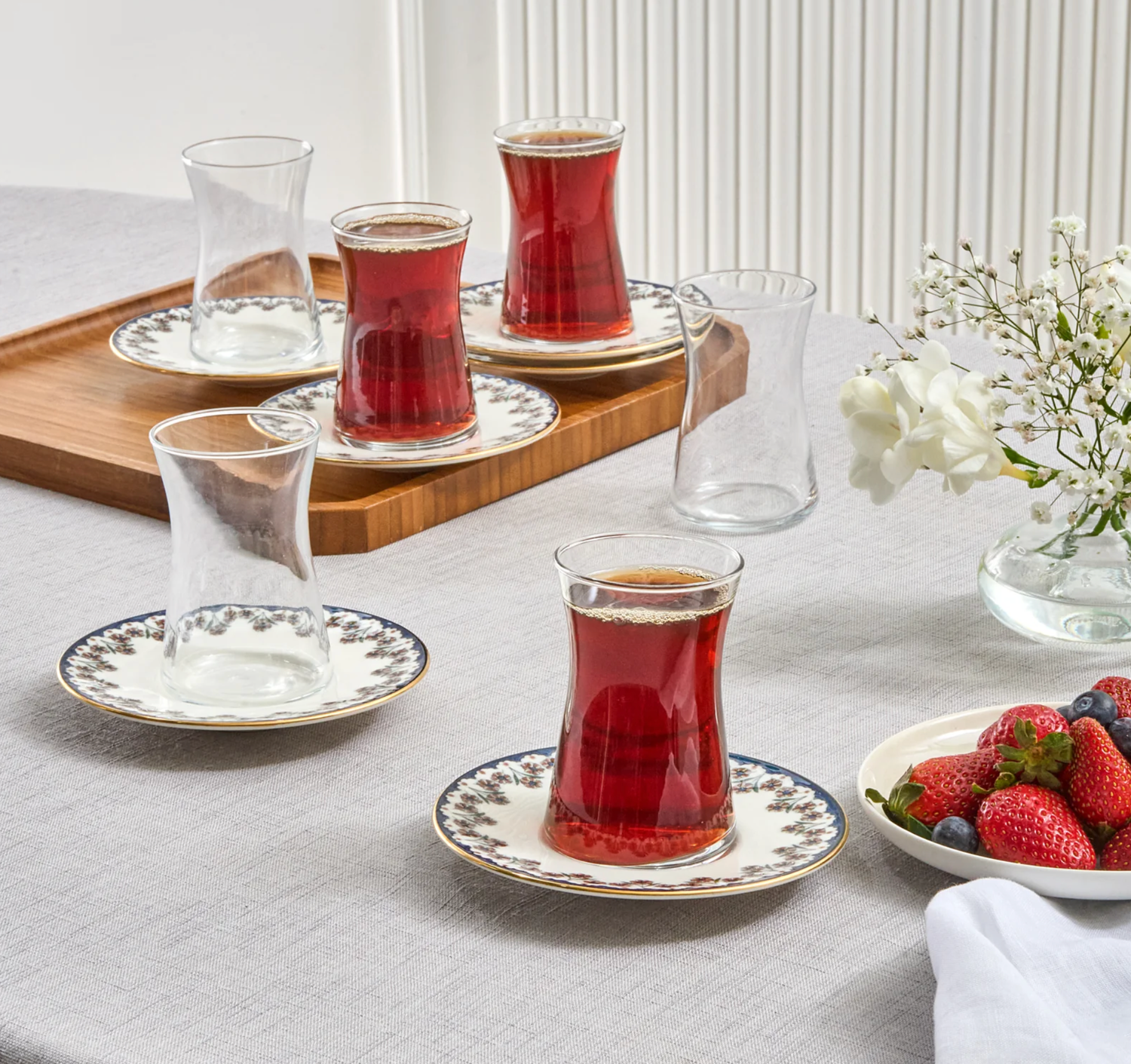 Karaca Florus 12-Piece Tea Set for 6 Persons