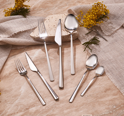 Karaca Serena 84-Piece Stainless Steel Cutlery Set for 12 People, Silver