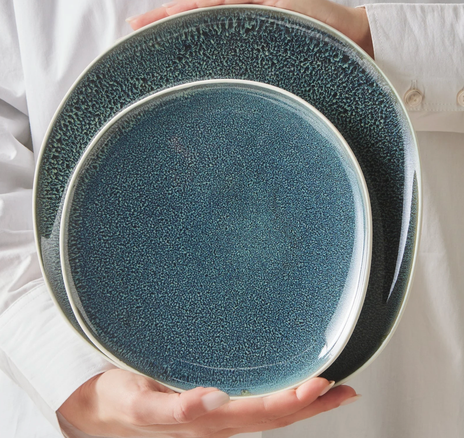 Karaca Earth Collection New Galactic Oscar Reactive Glaze 55-Piece Dinner Set for 12 People, Multi