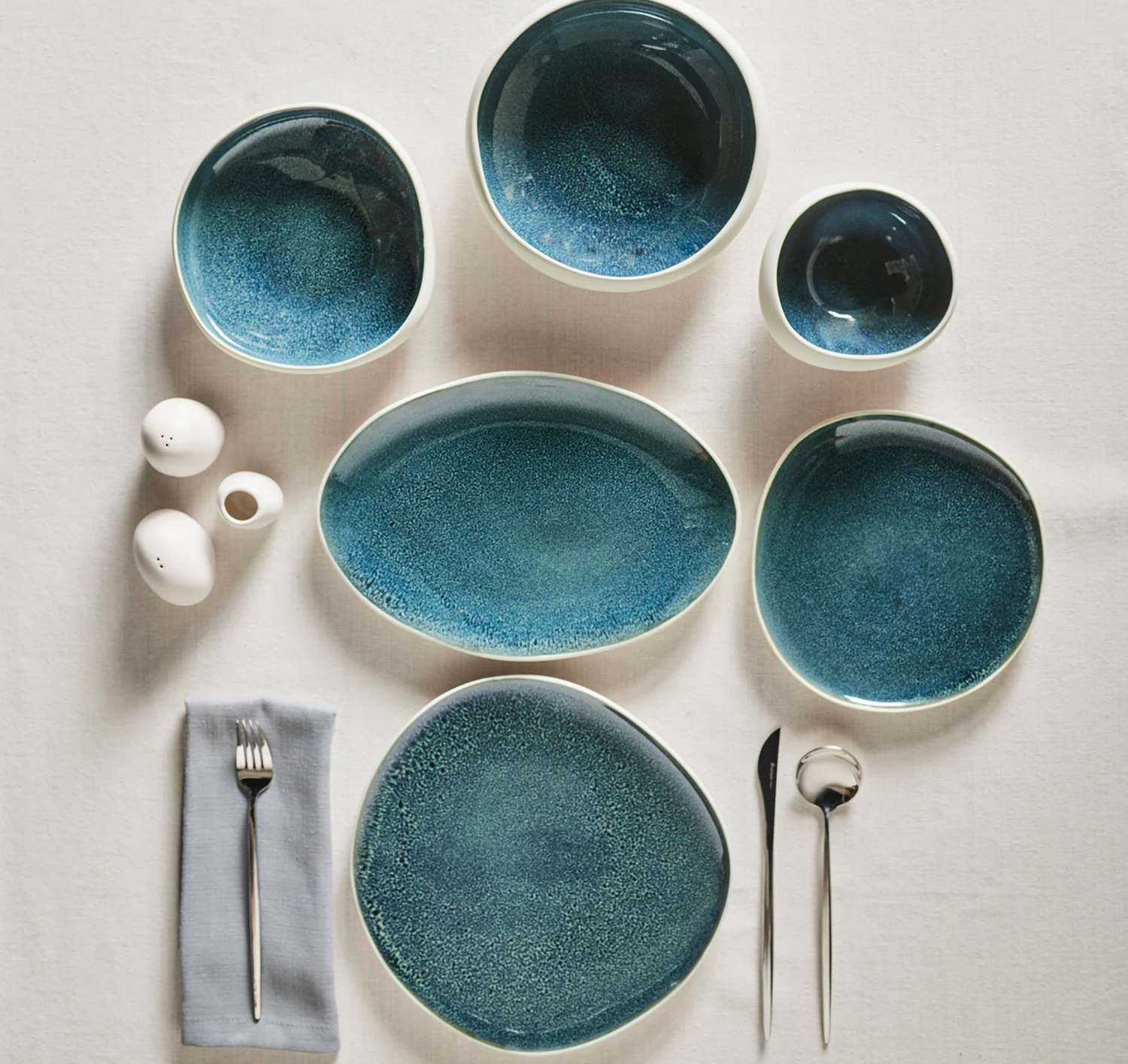 Karaca Earth Collection New Galactic Oscar Reactive Glaze 55-Piece Dinner Set for 12 People, Multi