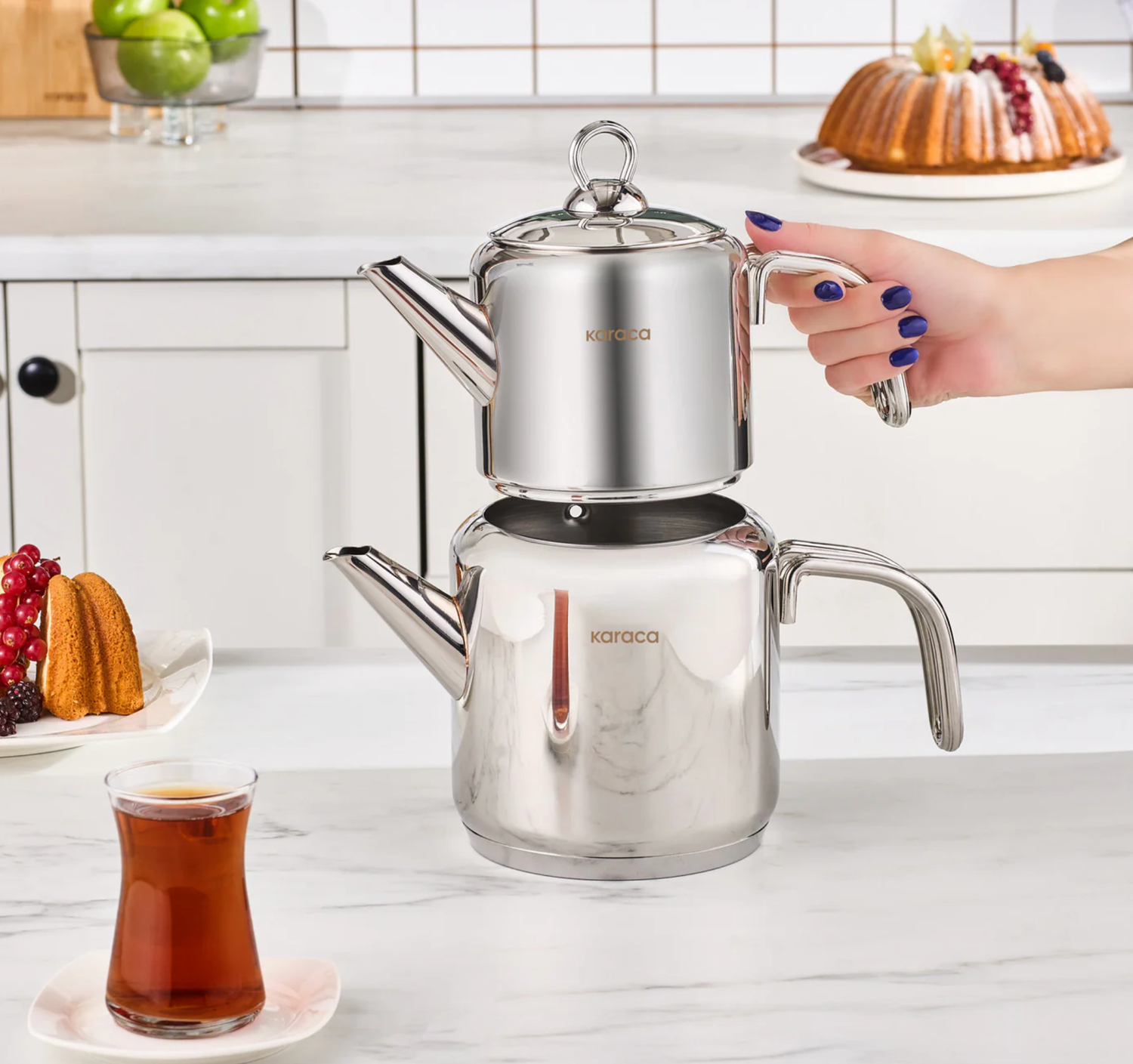 Karaca New Mani Teapot Set Large