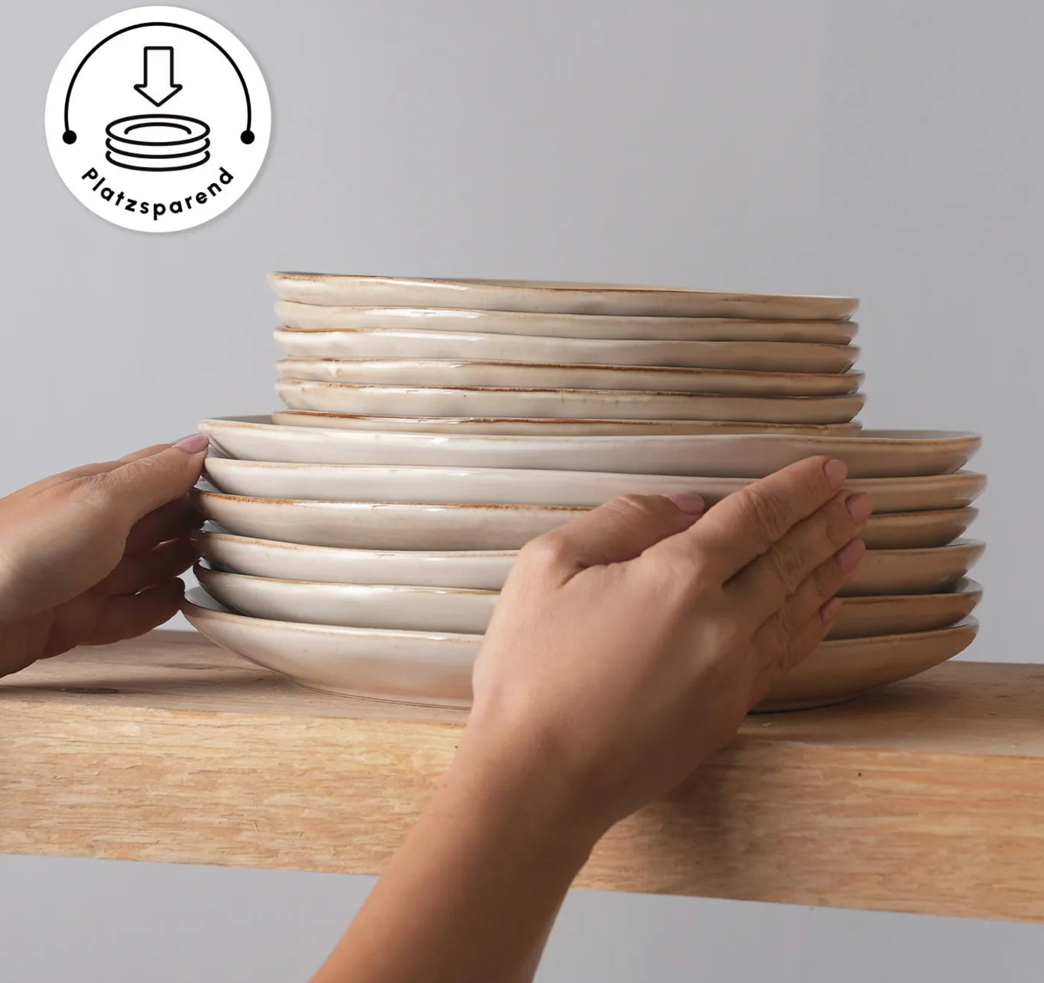 Karaca Aria Beige Reactive Dinner Set 6 Person, 24 pieces