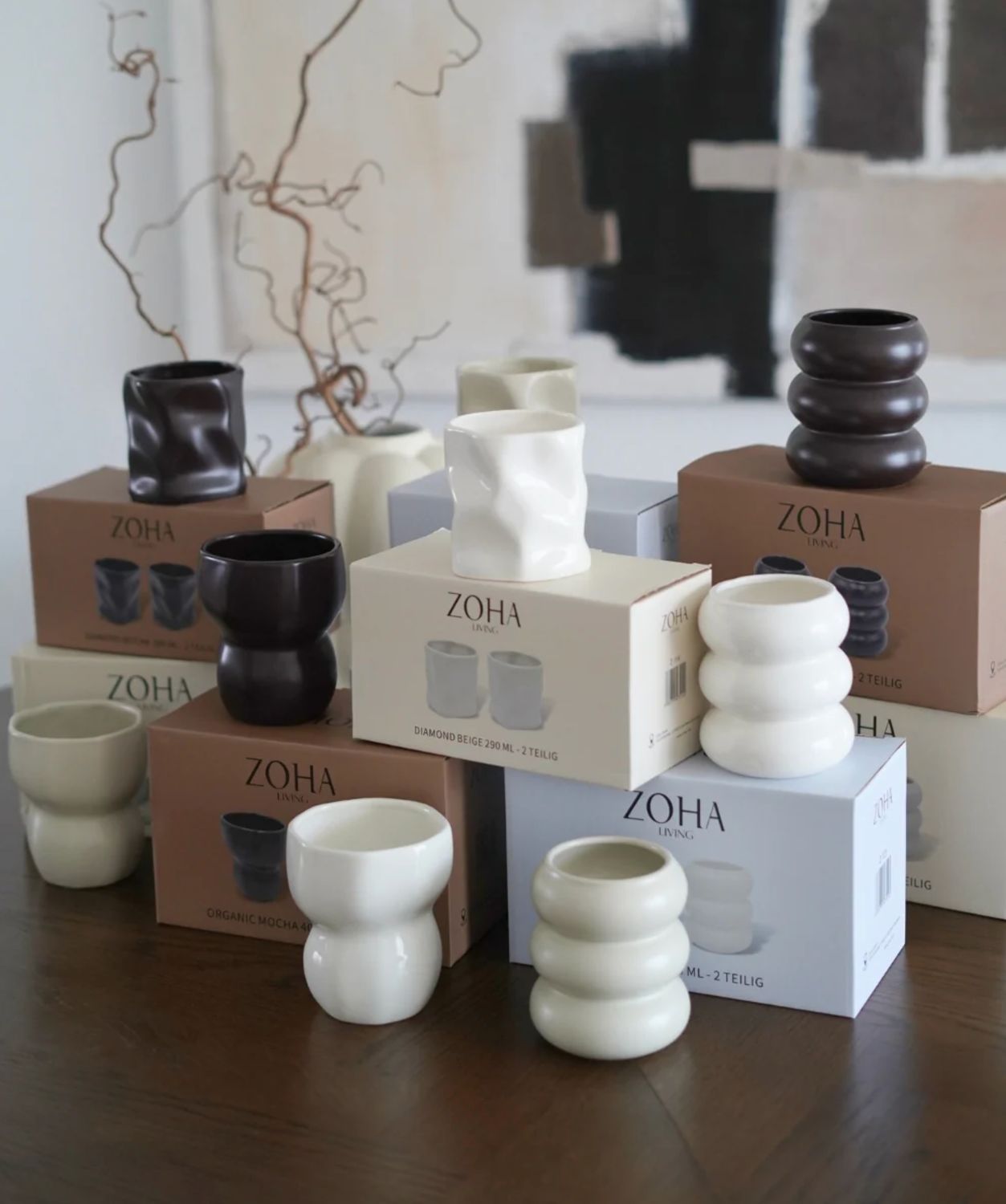 Organic ceramic mug white 2- Piece