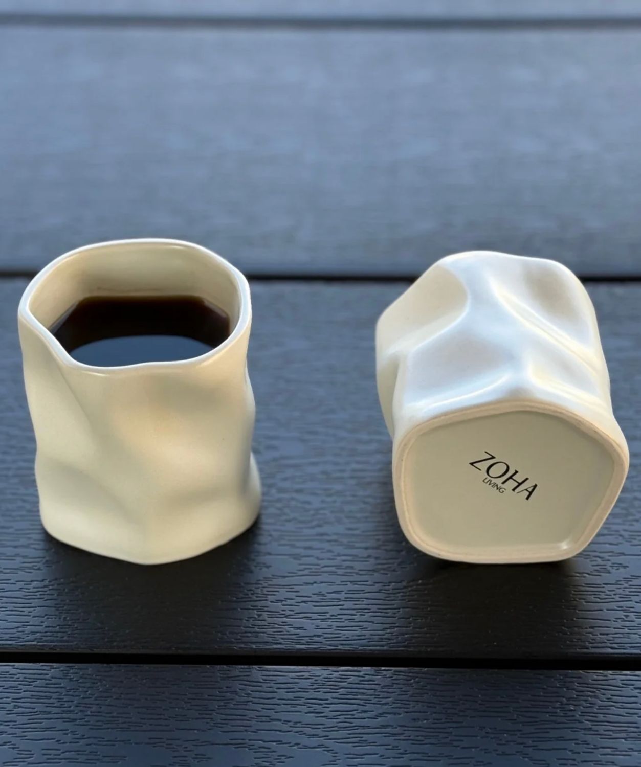 Diamond Ceramic Mug Beige 2-Piece