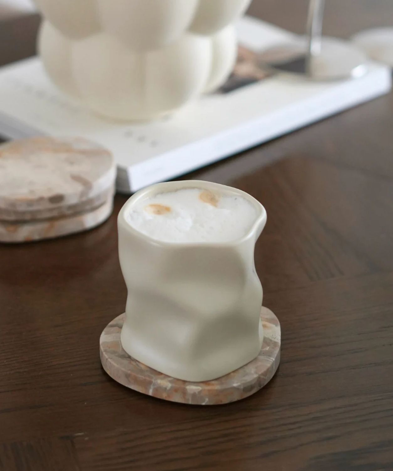 Diamond Ceramic Mug Beige 2-Piece