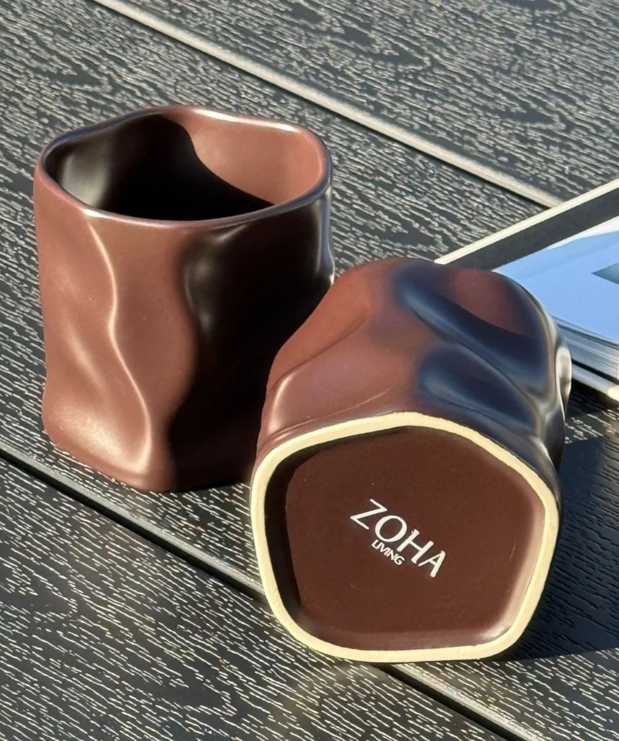 Diamond ceramic mug Mocha Mousse 2-Piece
