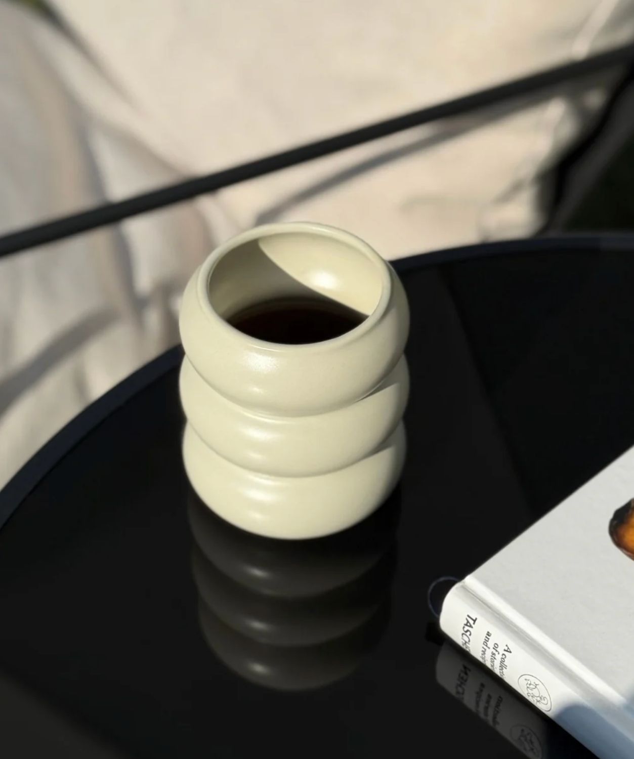 Wave Ceramic Mug Beige 2-Piece