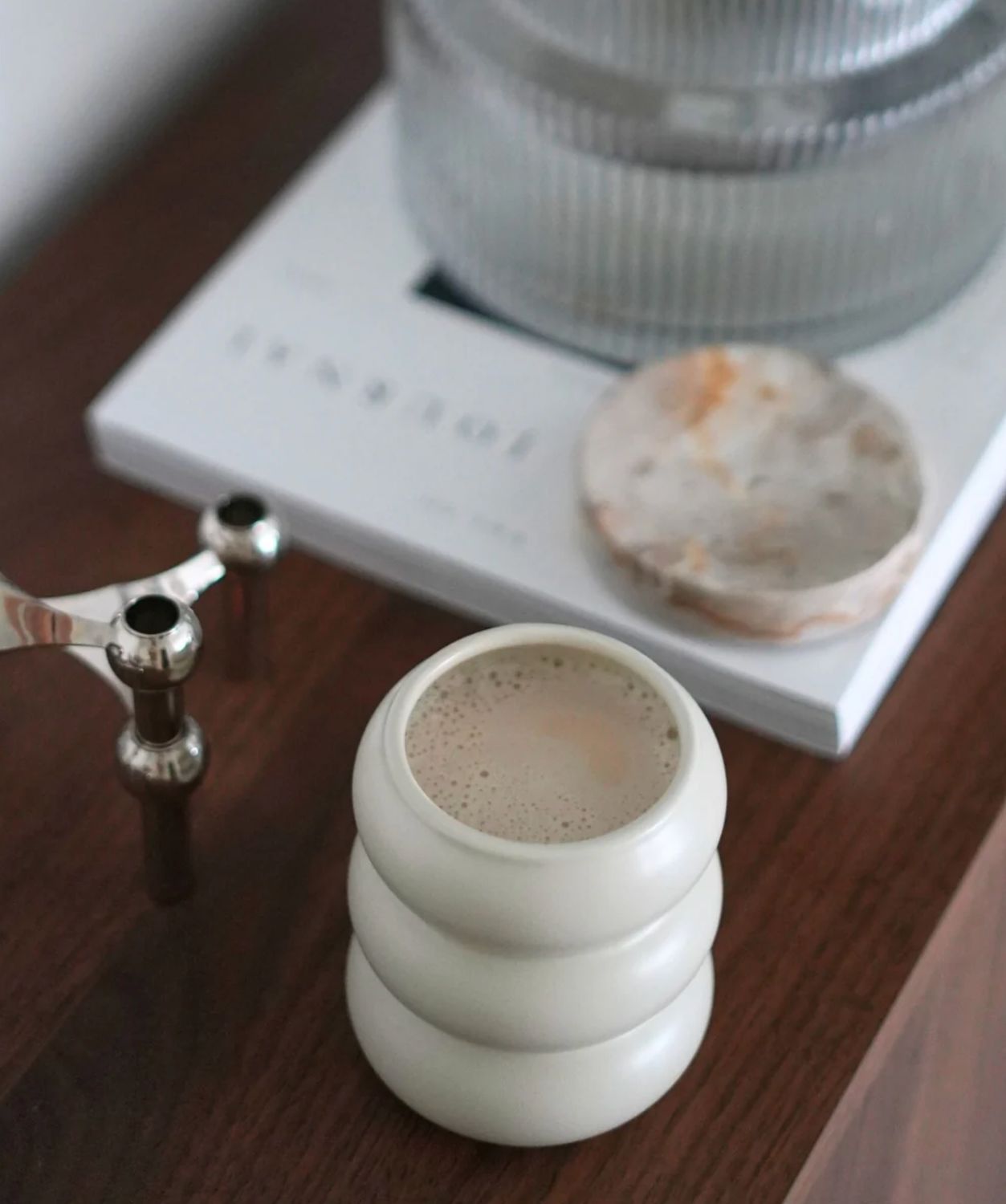 Wave Ceramic Mug Beige 2-Piece
