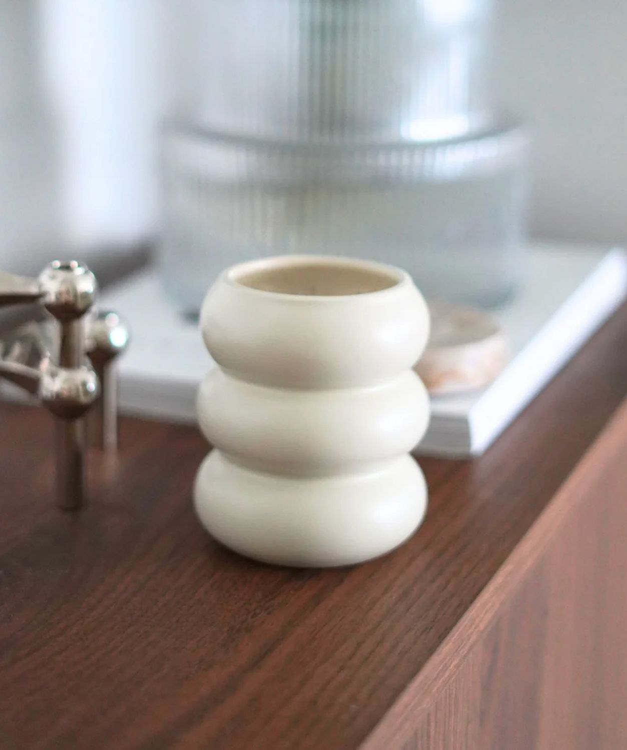 Wave Ceramic Mug Beige 2-Piece