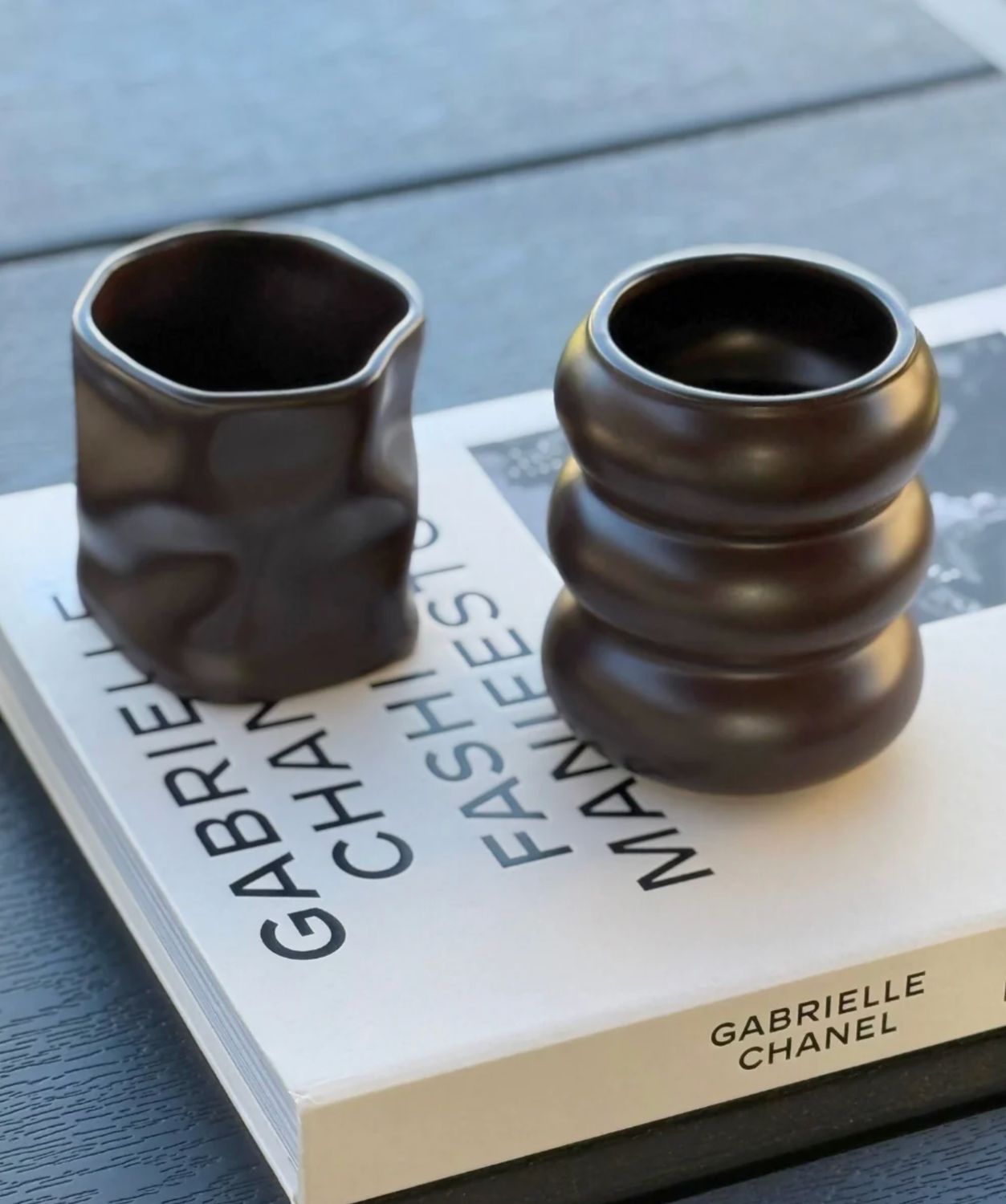 Wave ceramic mug Mocha Mousse 2-Piece