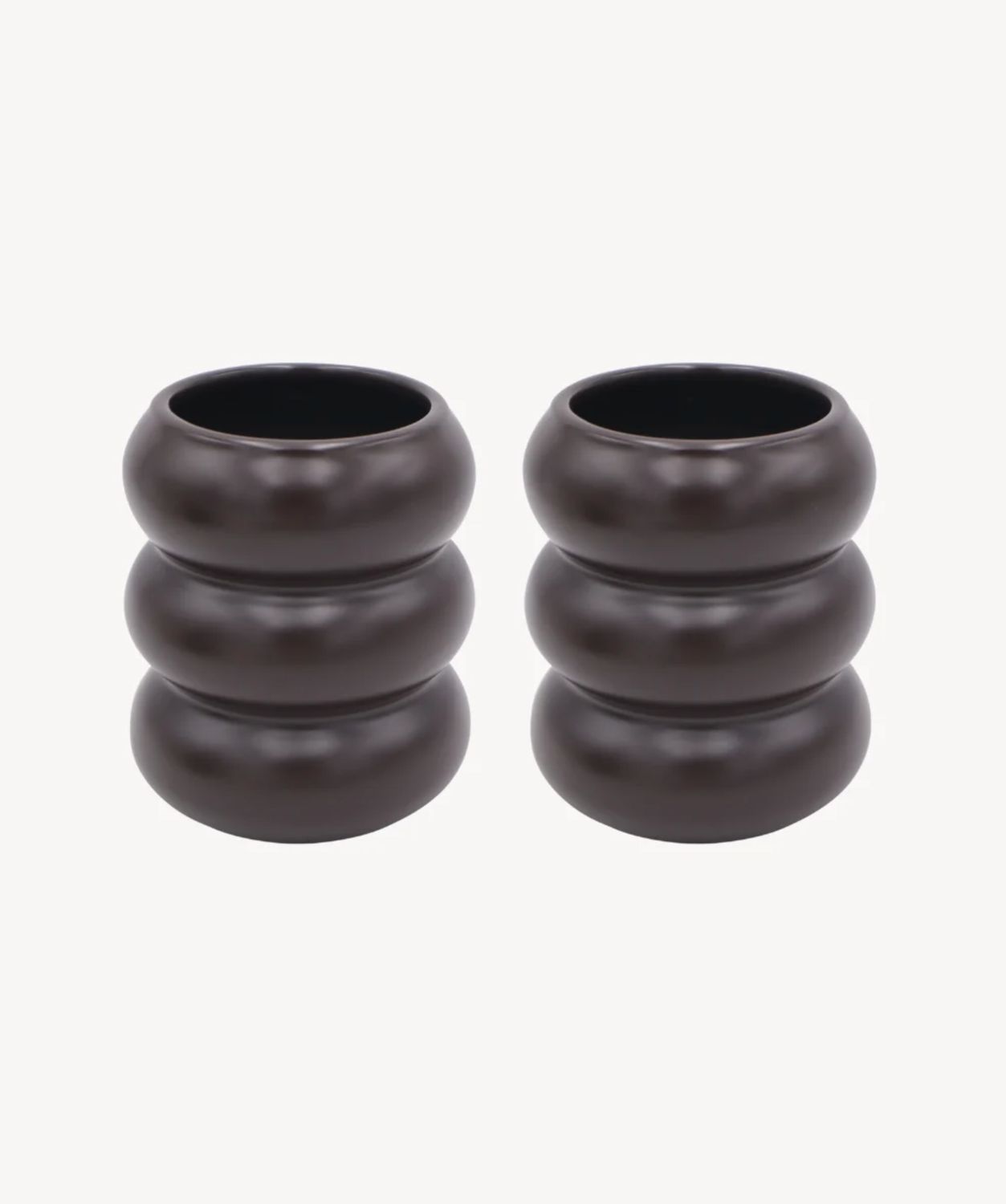 Wave ceramic mug Mocha Mousse 2-Piece