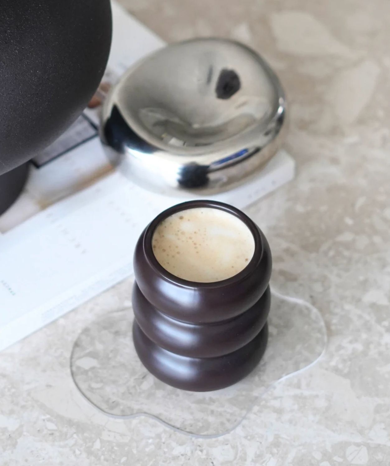Wave ceramic mug Mocha Mousse 2-Piece