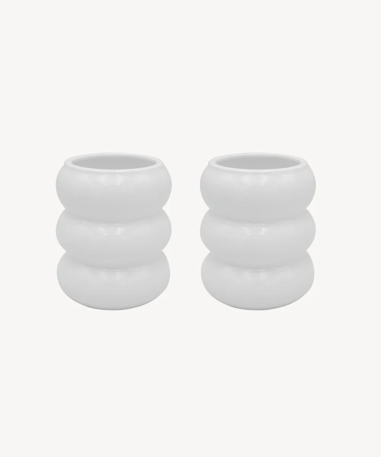 Wave Ceramic Mug White 2-Piece