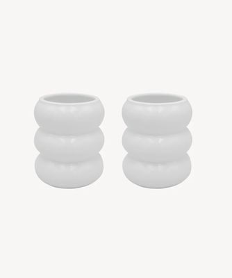 Wave Ceramic Mug White 2-Piece