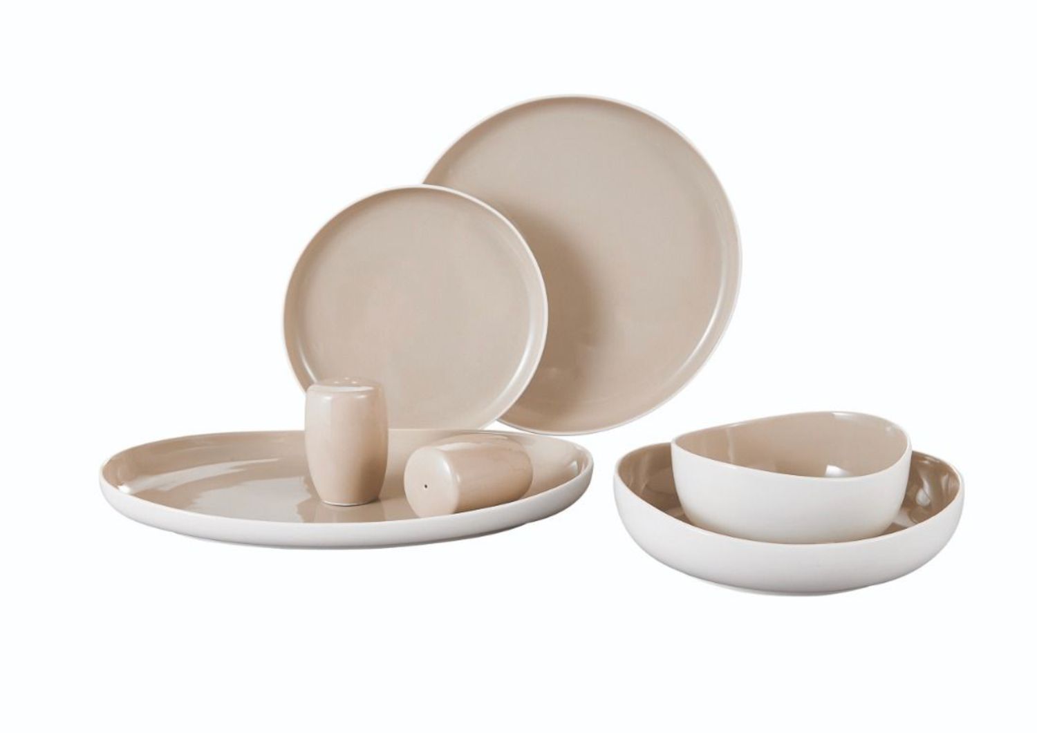 Bricard Colmar Dinnerware Set | WHITE-BEIGE 27- Piece