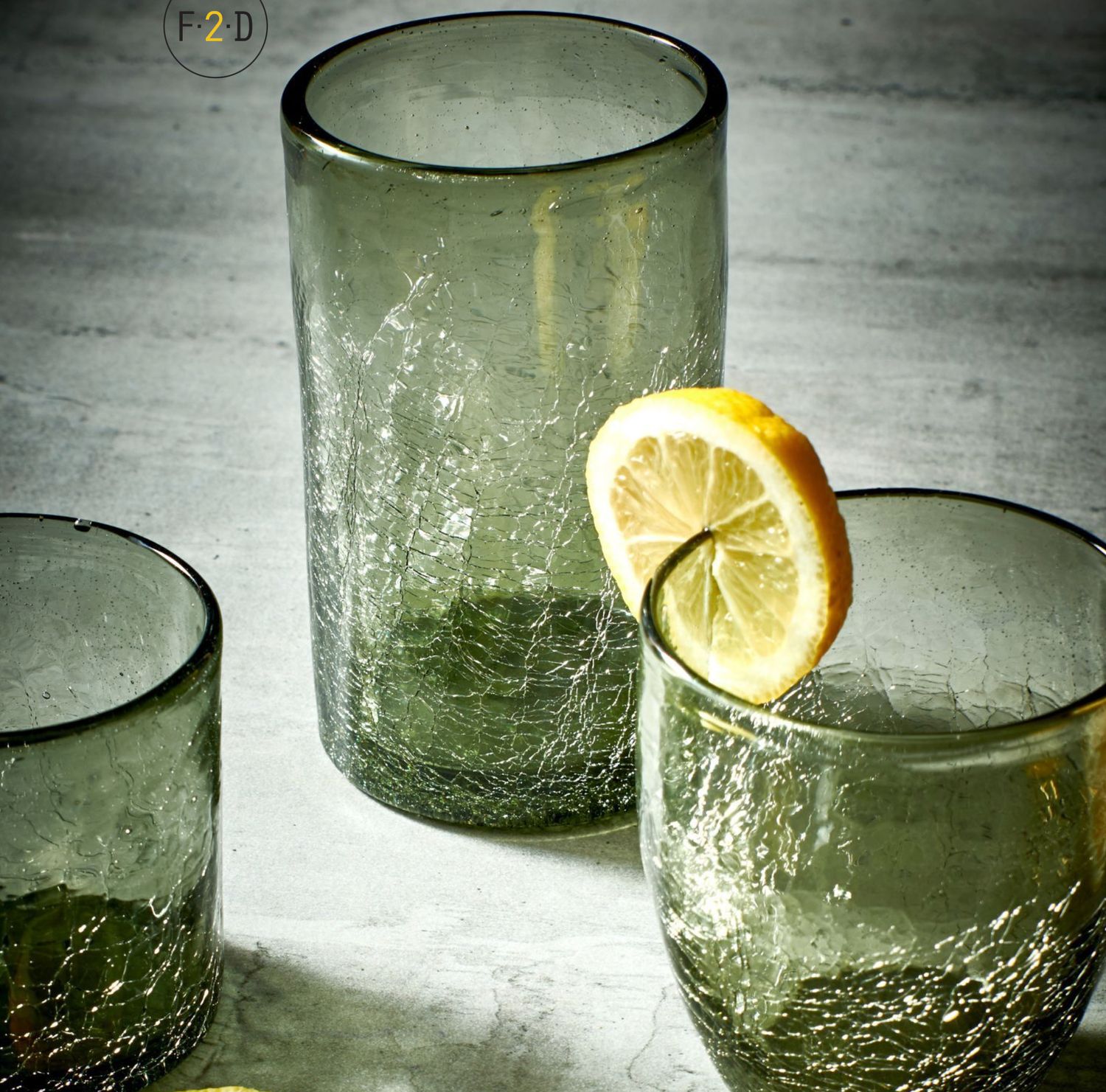 Glas 25cl grijs Crackle