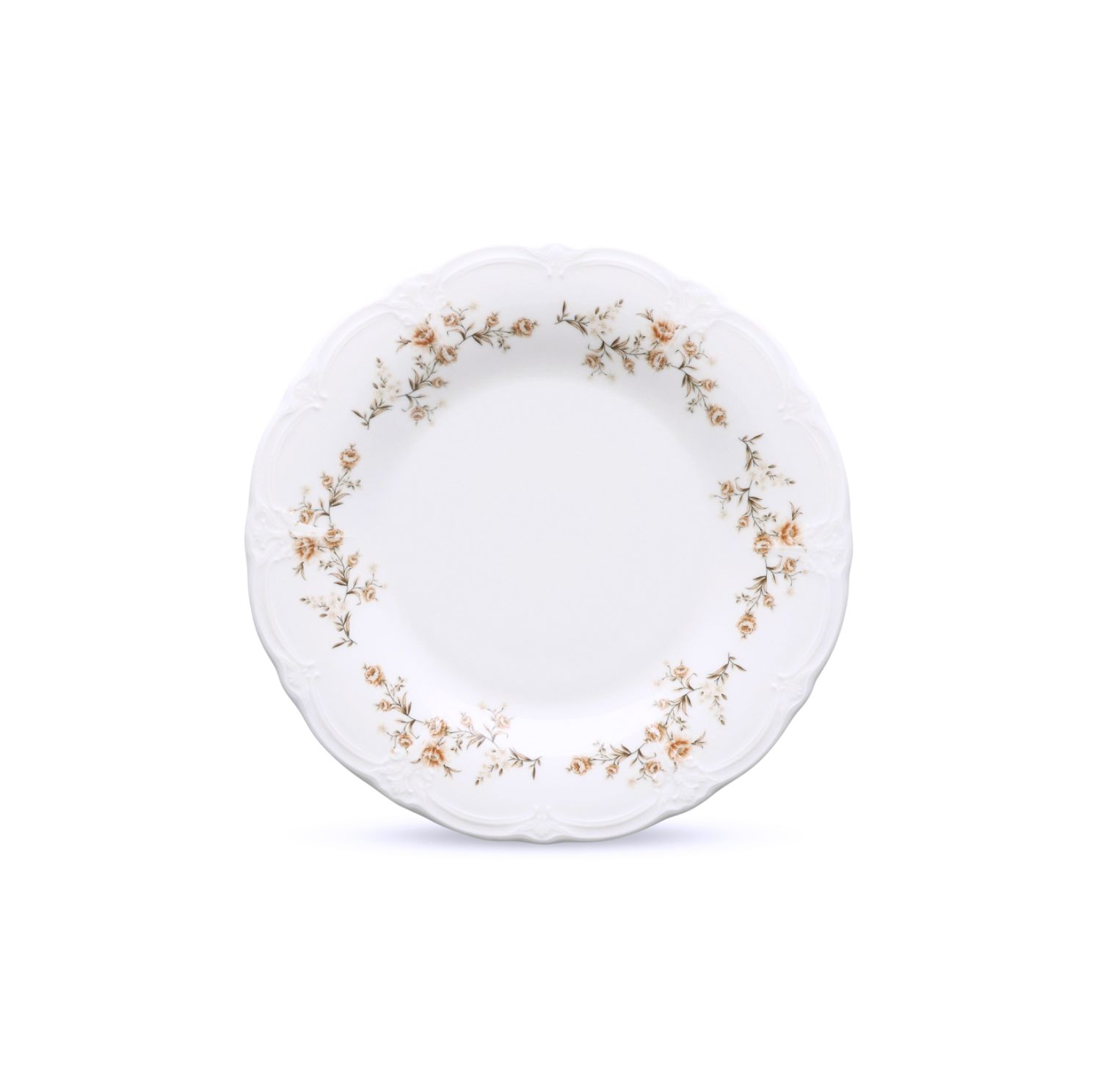 Bord 27CM Bruine Bloem Retro