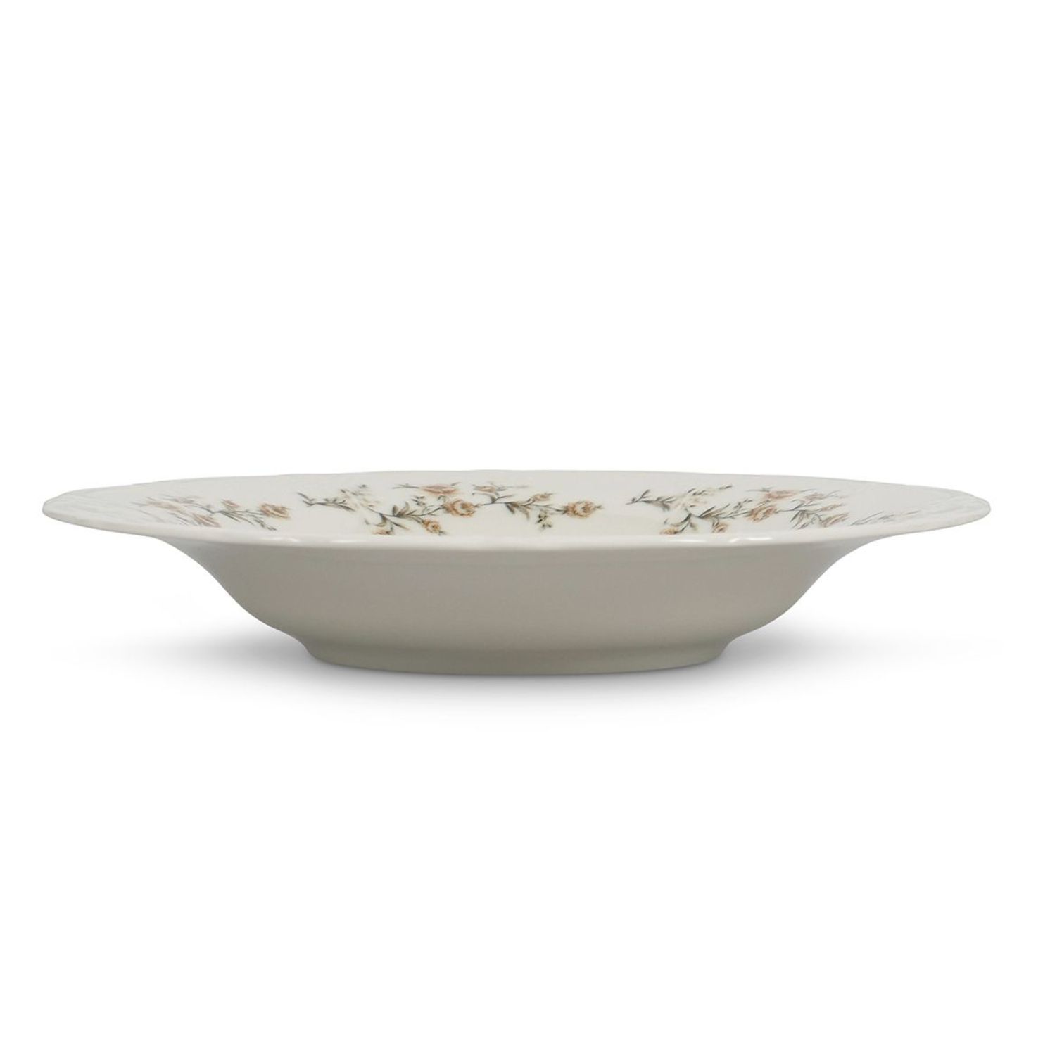 Diep bord 23,5/14XH4CM Bruin Bloem Retro