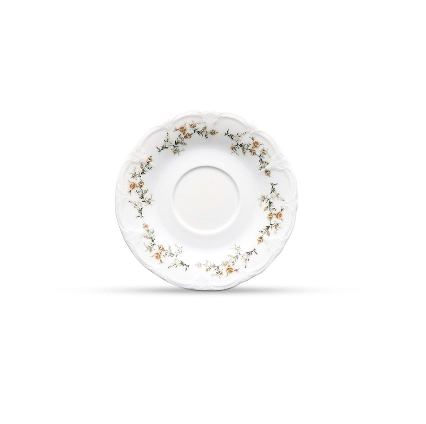 Schotel 16,5CM Bruin Bloem Retro Schotel 16,5CM Bruin Bloem Retro