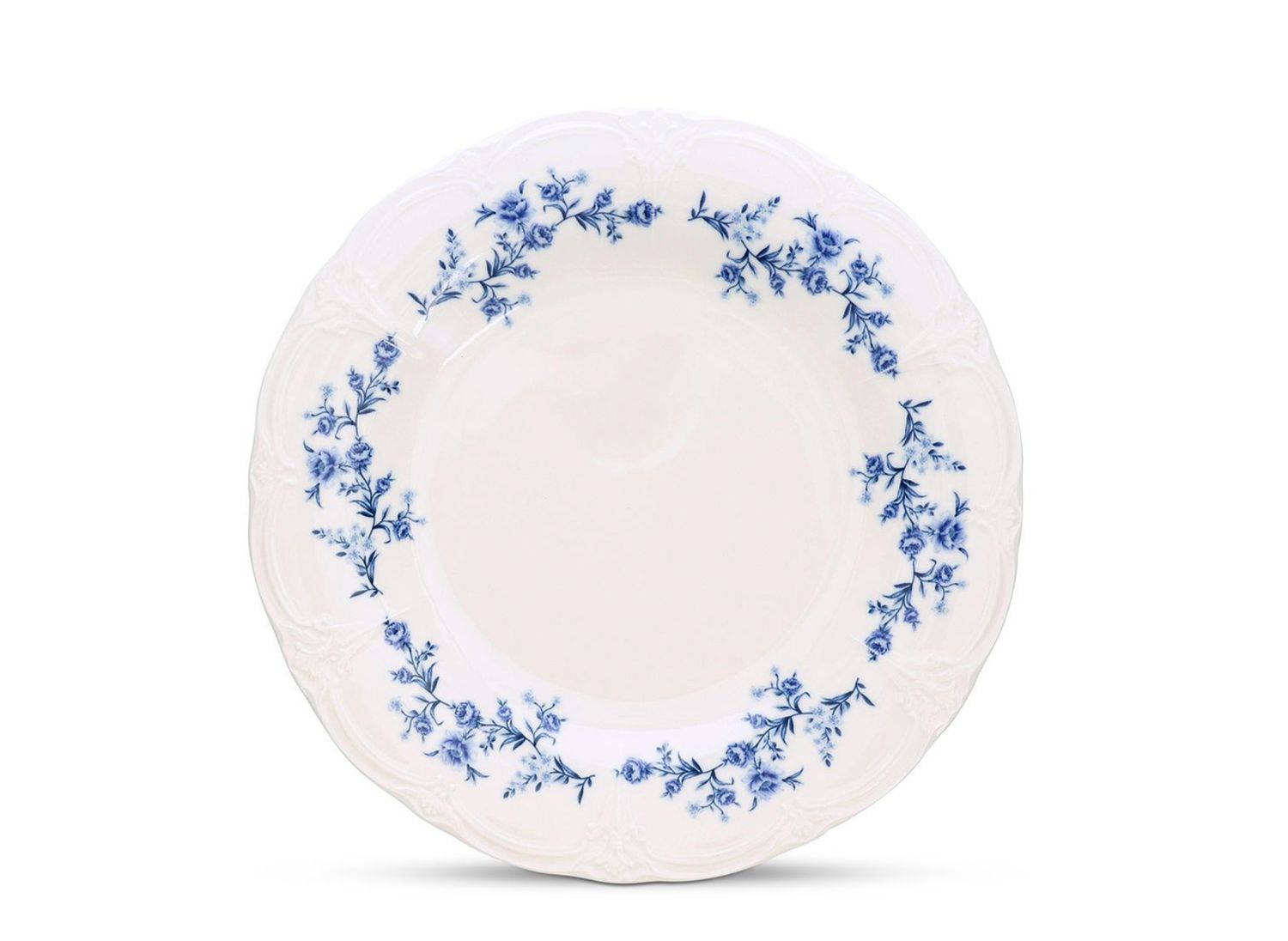 Bord 27,5CM Blauwe Bloem retro