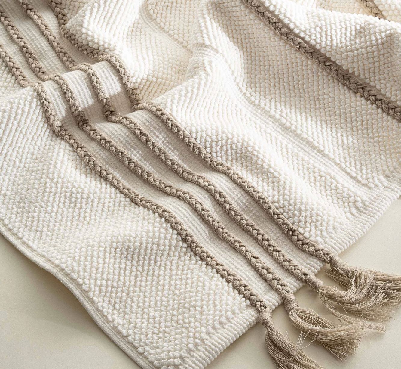 ​Ecocotton Karnella Bath Mat 100% Organic Cotton Cream 50x80 Cm​