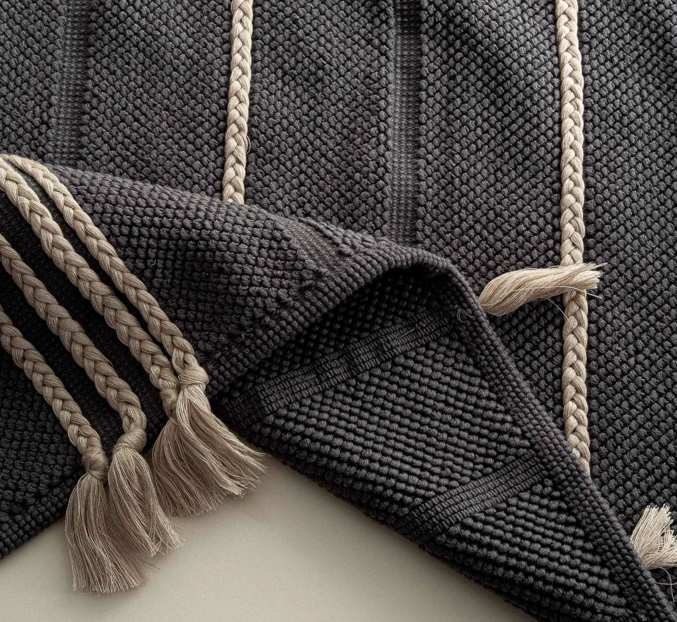 Ecocotton Karnella Badmat 100% Katoen Antraciet 60x100cm Ecocotton Karnella Badmat 100% Katoen Antraciet 60x100cm