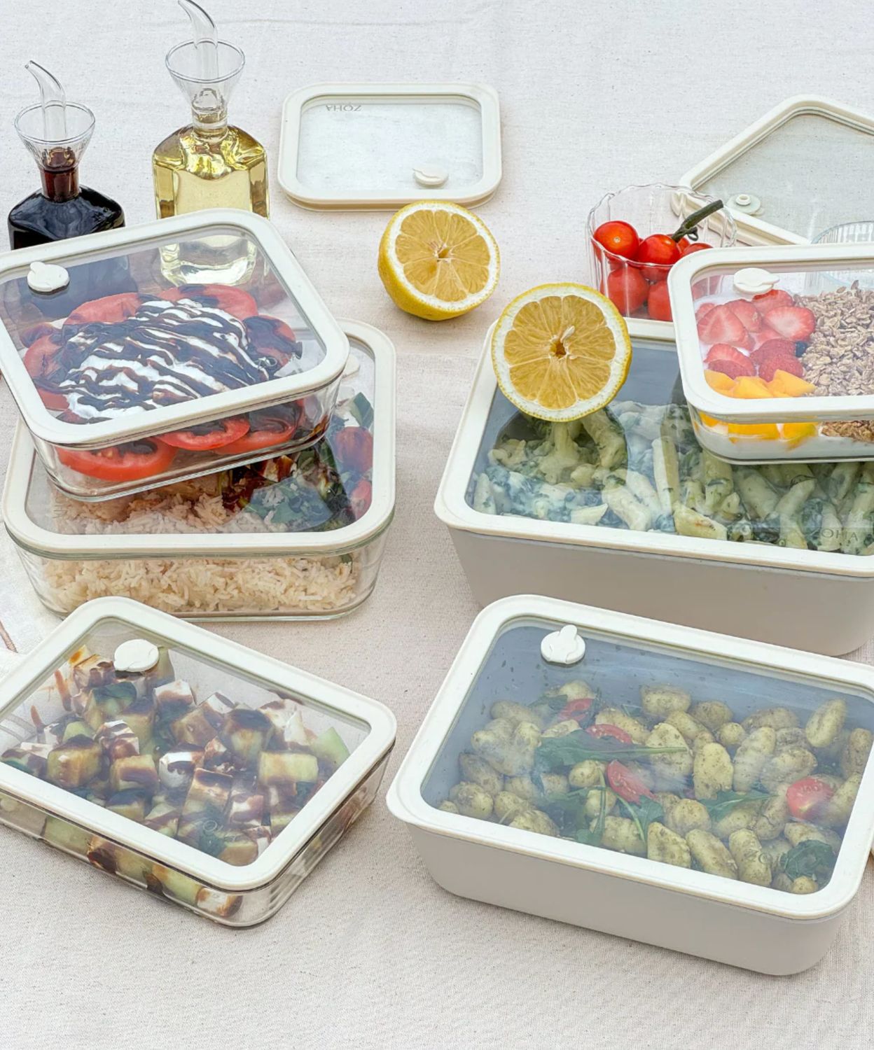 Food storage container 600 ml beige transparent Food storage container 600 ml beige transparent