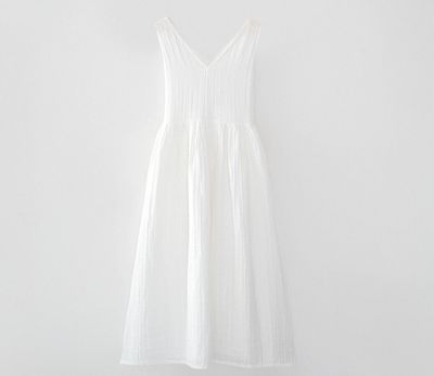 Ecocotton Zeyna Dames jurk Biologisch Katoenen Mousseline Crème Ecocotton Zeyna Dames jurk Biologisch Katoenen Mousseline Crème