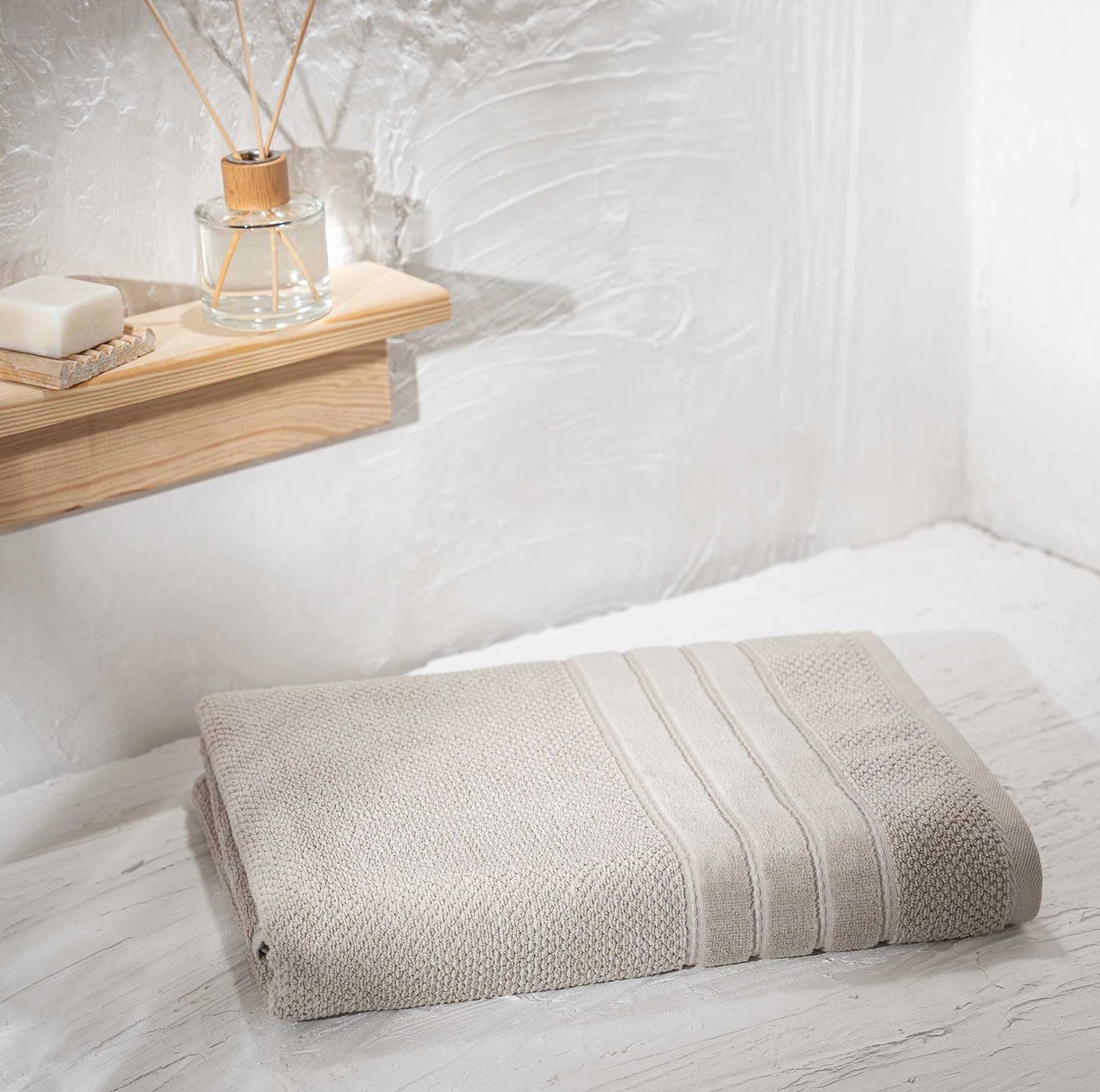 Ecocotton Anna Handdoek 50x90cm Beige Ecocotton Anna Handdoek 50x90cm Beige