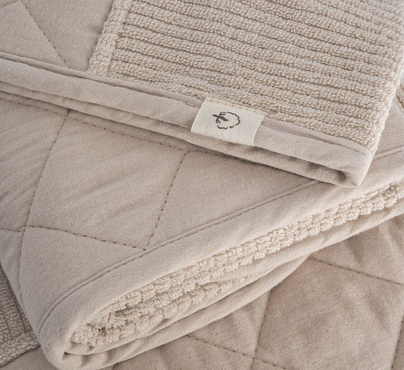 Ecocotton Hüma 3-delige handdoekenset katoen Beige Ecocotton Hüma 3-delige handdoekenset katoen Beige