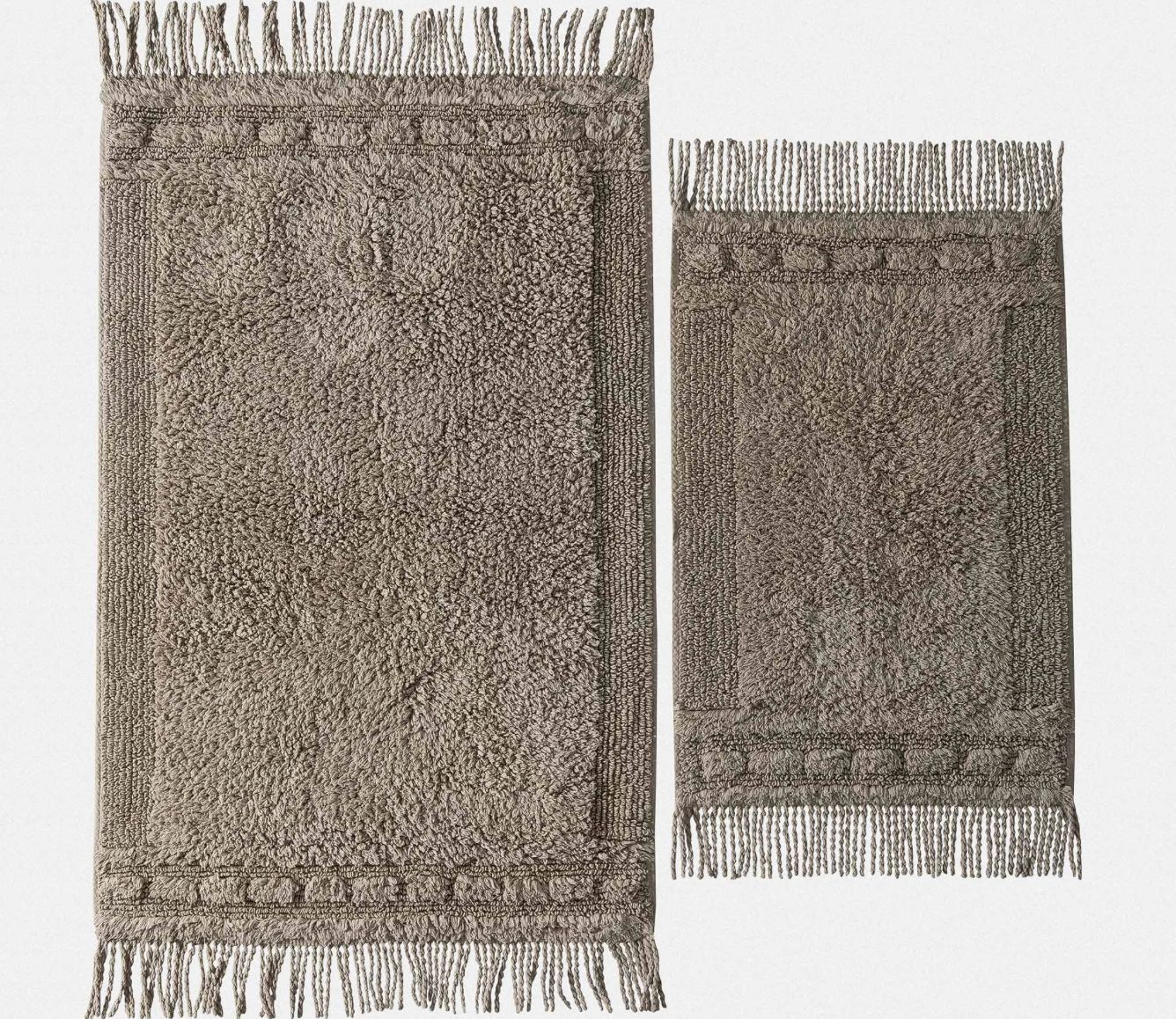 Ecocotton Luna 2-piece bath mat set, carded cotton, beige