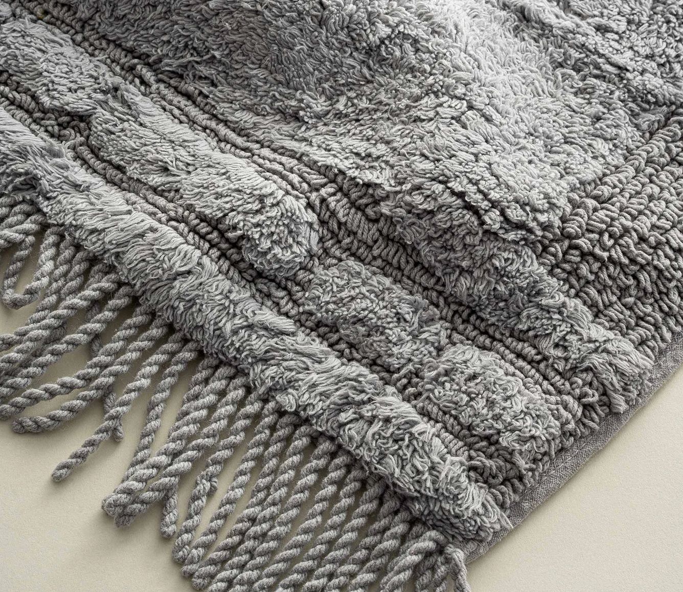 Ecocotton Luna 2-delige badmatten set, gekaard katoen, Grijs Ecocotton Luna 2-delige badmatten set, gekaard katoen, Grijs