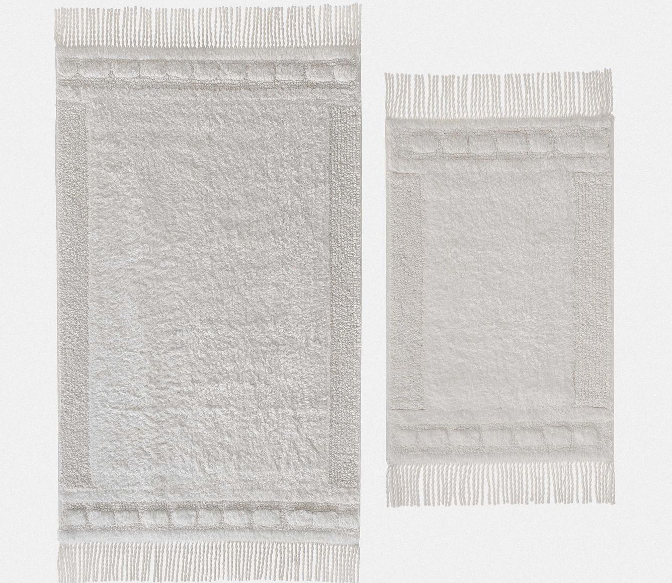 Ecocotton Luna 2'li Banyo Paspas Seti Karde Pamuk Krem