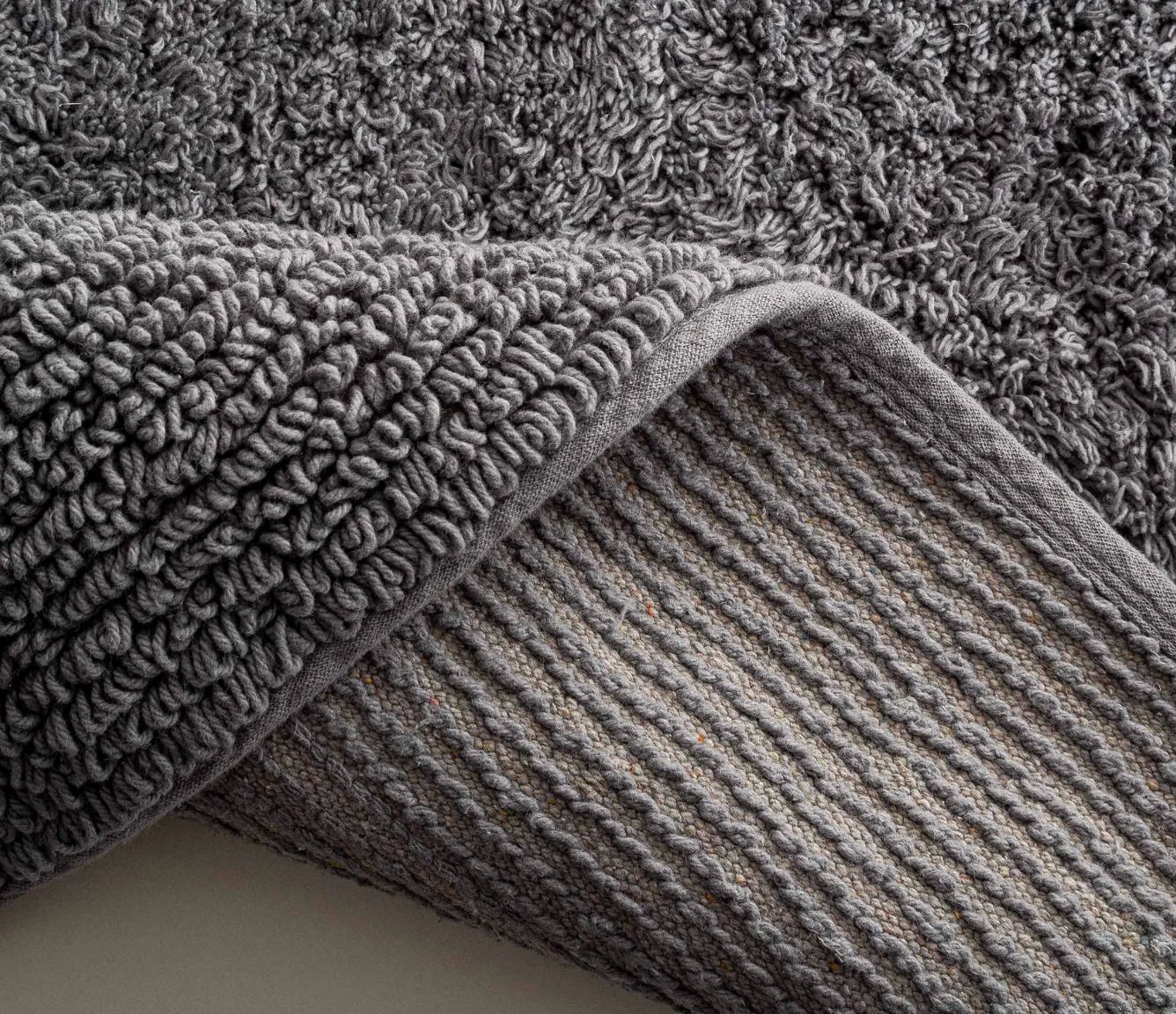 Ecocotton Petra 2-piece bath mat set, carded cotton, anthracite Ecocotton Petra 2-piece bath mat set, carded cotton, anthracite