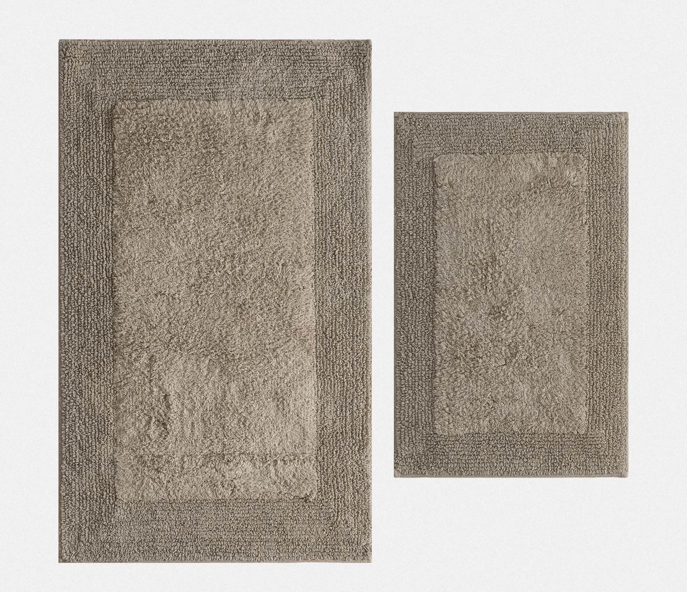 Ecocotton Petra Set van 2 Badmatten Gekaard Katoen Beige Ecocotton Petra Set van 2 Badmatten Gekaard Katoen Beige