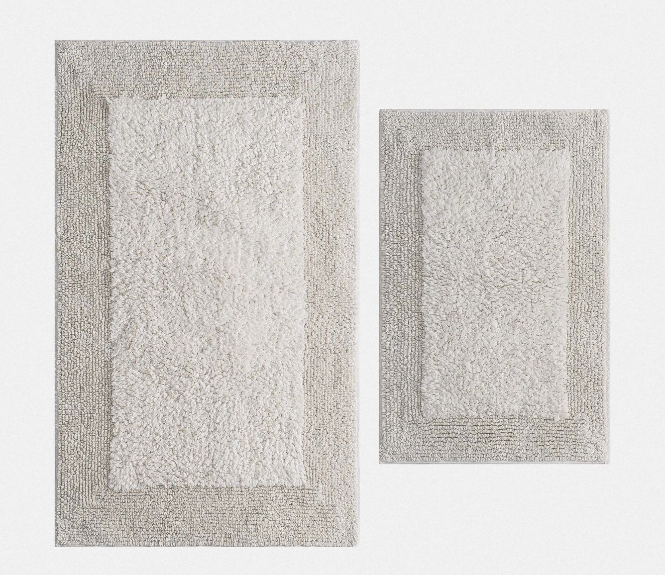 Ecocotton Petra 2-delige badmattenset, gekaard katoen, creme Ecocotton Petra 2-delige badmattenset, gekaard katoen, creme