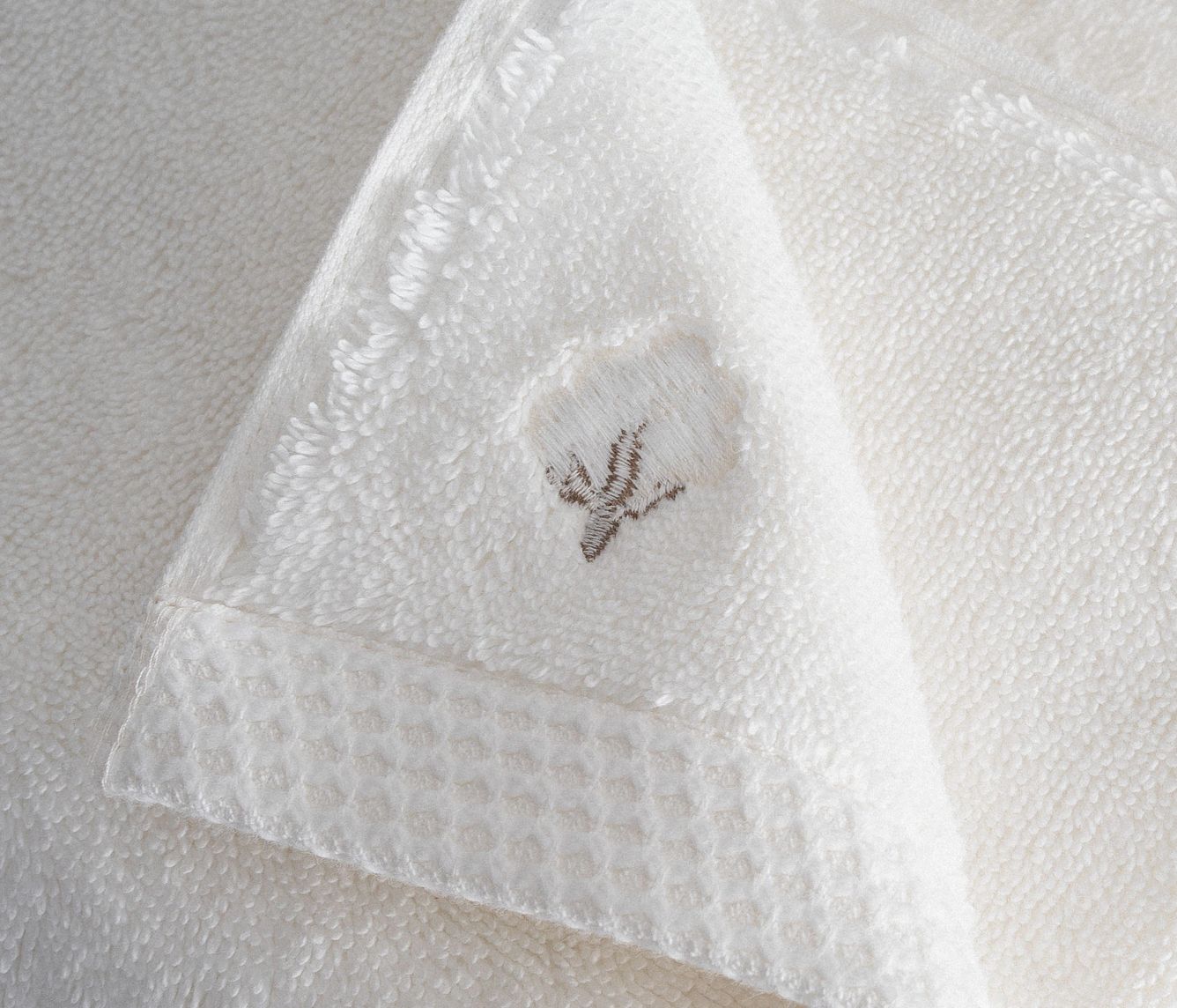 Ecocotton Pure Cotton 3-delige Handdoekenset Biologisch Katoen Vlinderrand Crème