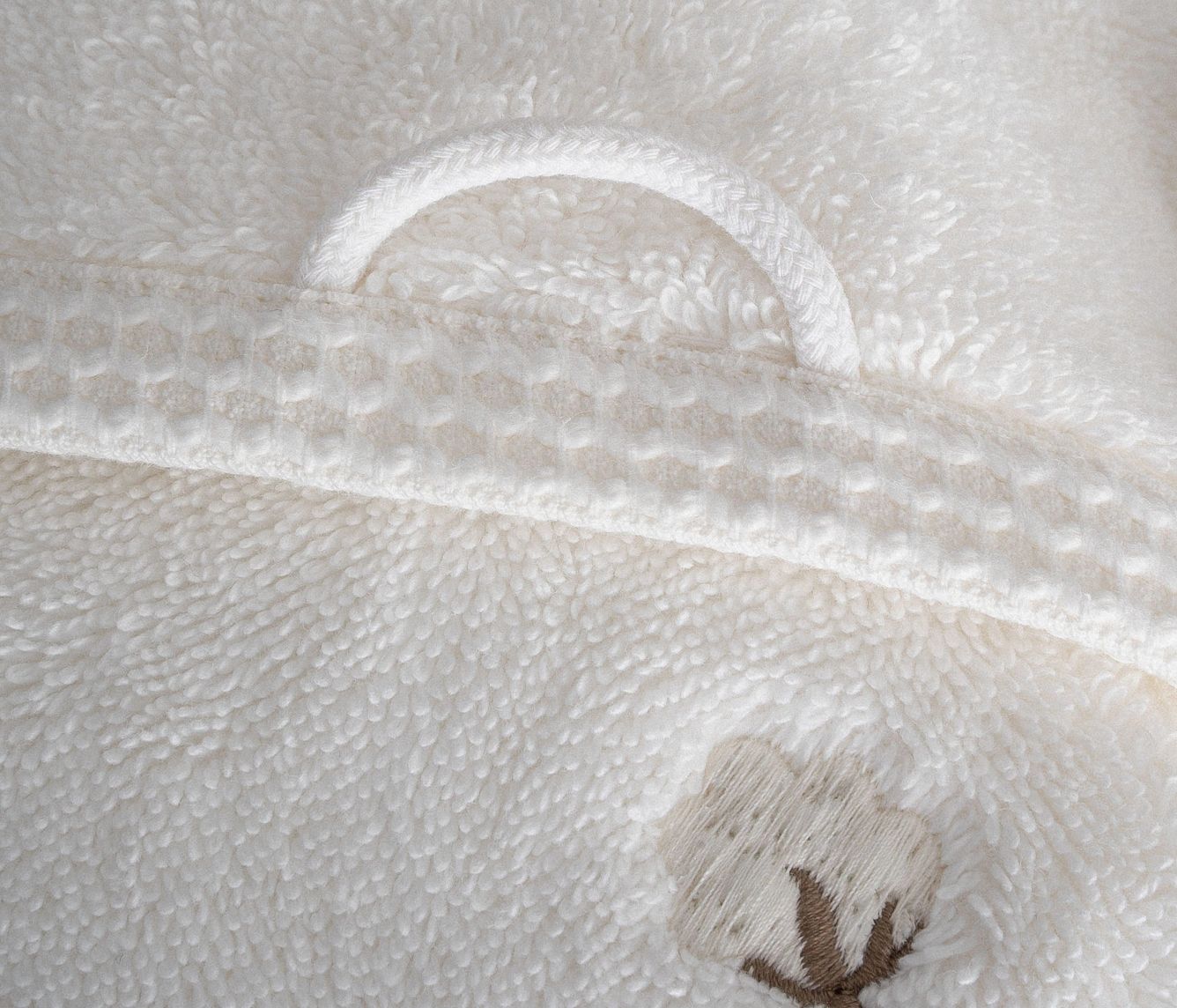 Ecocotton Pure Cotton 3-delige Handdoekenset Biologisch Katoen Vlinderrand Crème
