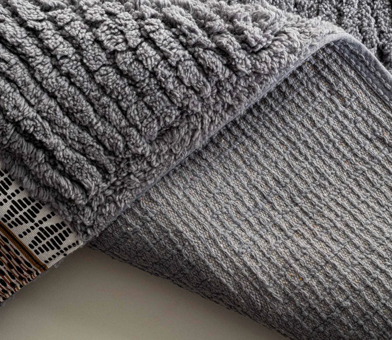 Ecocotton Rita 2-piece bath mat set, carded cotton, anthracite