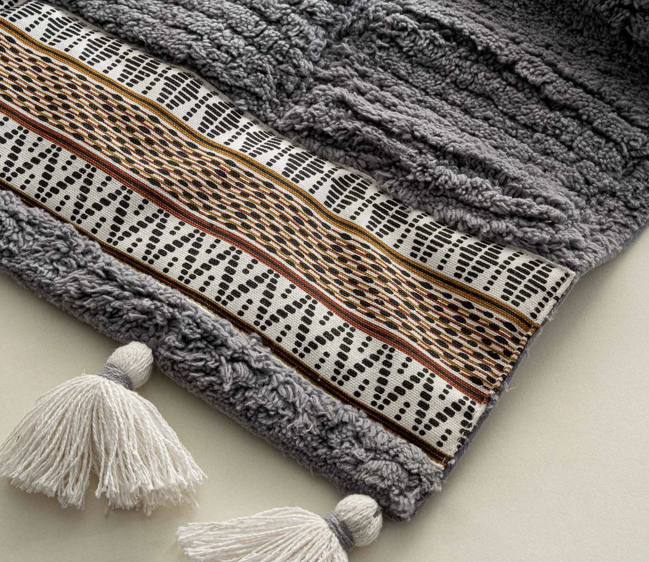 Ecocotton Rita 2-piece bath mat set, carded cotton, anthracite