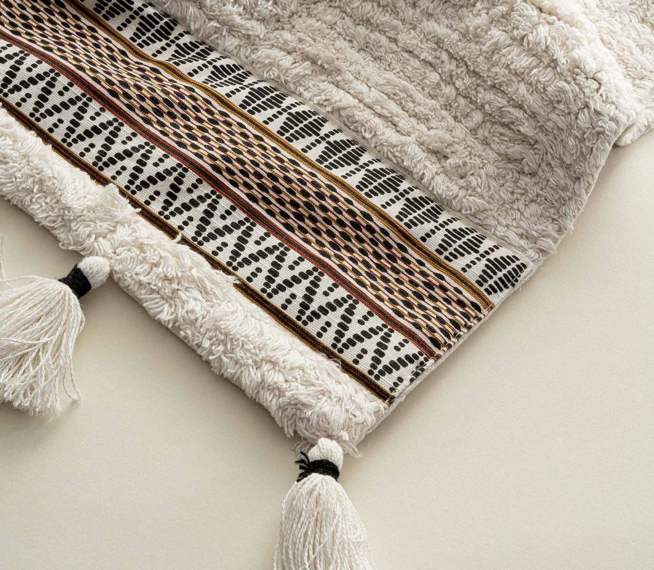 Ecocotton Rita 2'li Banyo Paspas Seti Karde Pamuk Krem